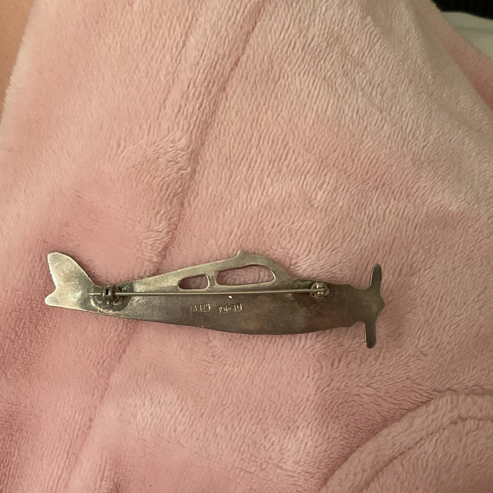 Silver Airplane Shaped pin Decoration